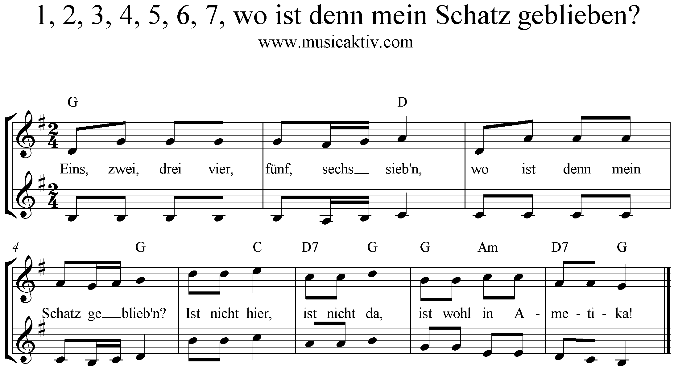 eins zwei drei Noten 1 2 3 4 5